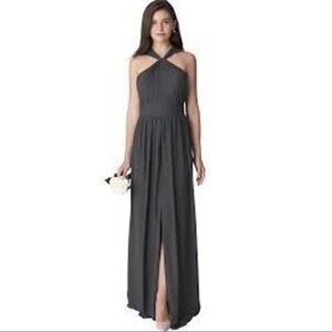 Bill Levkoff Charcoal Chiffon Sleeveless A-line Dress gray size 10